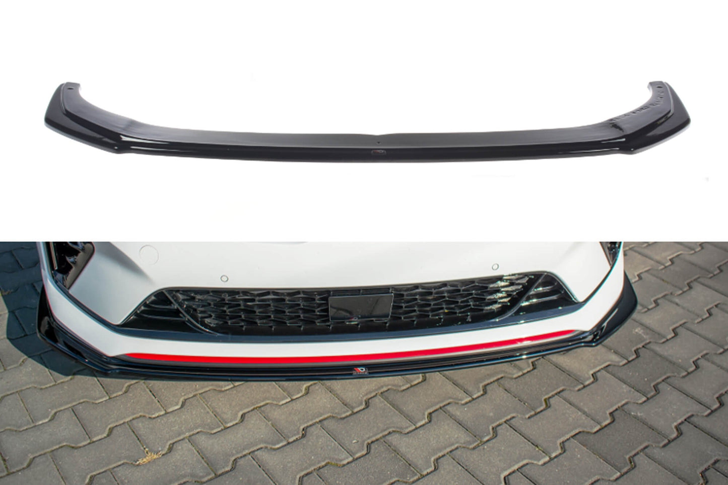 Spoiler Maxton Design versiunea 2 pentru bara fata GT a Kia Pro Ceed (2018-), culoare carbon