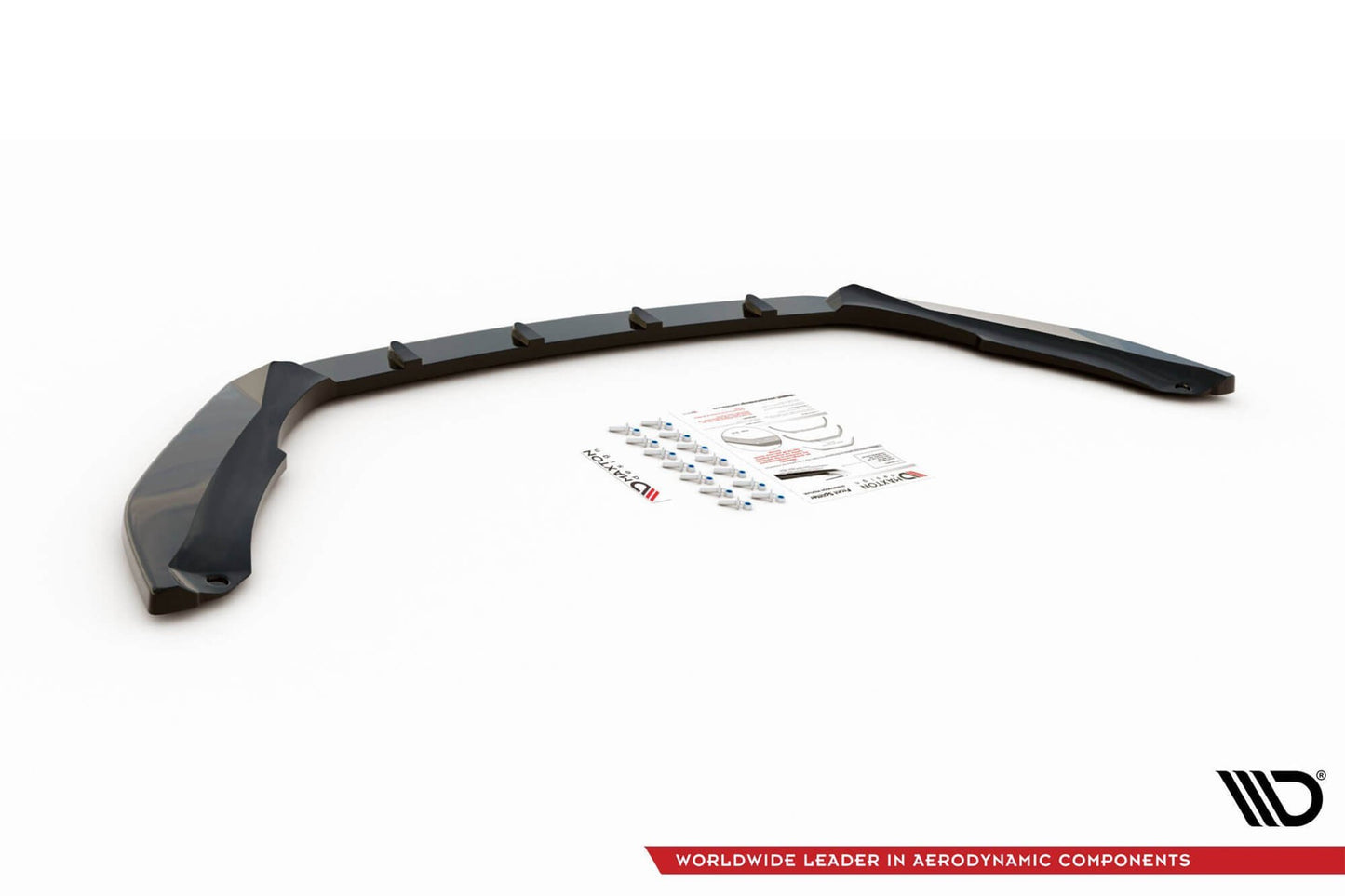 Front Splitter Maxton Design v.2 for Skoda Octavia RS front bumper (2016-2019), matte black
