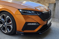 Maxton Design spoiler versiunea 2 pentru bara fata RS a Skoda Octavia (dupa 2020), negru lac