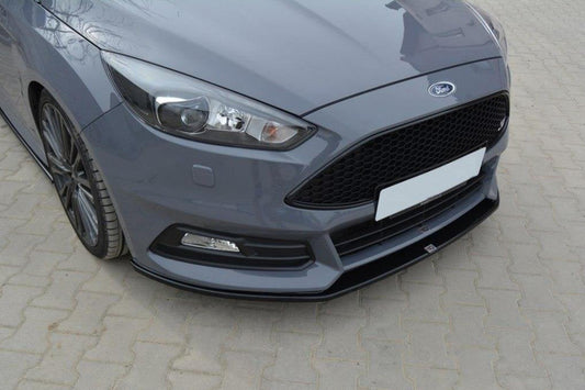 Spoiler Maxton Design versiunea 2 pentru bara fata ST a Ford Focus (2015-2018), negru lucios