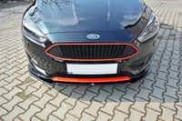 Spoiler Maxton Design versiunea 2 pentru bara fata ST-Line a Ford Focus (2015-2018), negru lucios