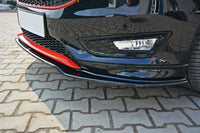 Spoiler Maxton Design versiunea 2 pentru bara fata ST-Line a Ford Focus (2015-2018), negru lucios