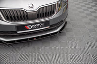 Maxton Design Front Splitter v.2 for Skoda Octavia (2016-2020) Standard Front Bumper, Gloss Black
