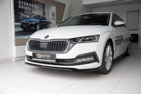 Spoiler Maxton Design versiunea 2 pentru bara fata standard a Skoda Octavia (dupa 2019), negru mat