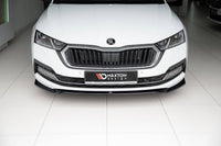 Spoiler Maxton Design versiunea 2 pentru bara fata standard a Skoda Octavia (dupa 2019), culoare carbon