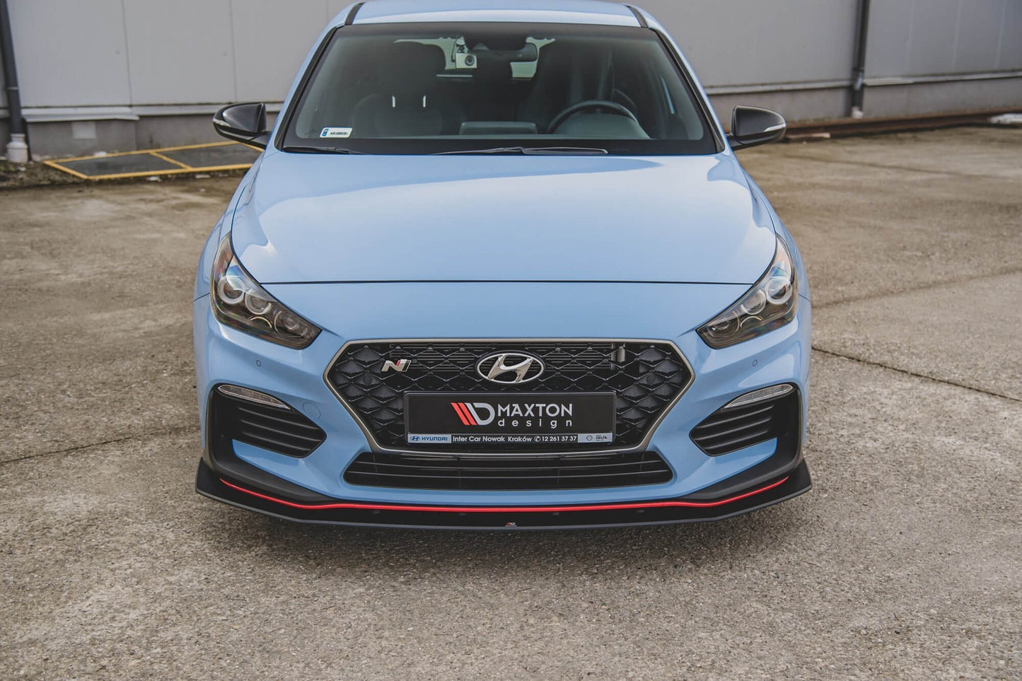 Splitter Maxton Design versiunea 2 tip Racing pentru bara fata N a Hyundai i30 hatchback, fastback (2017-), negru mat