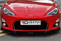 Spoiler Maxton Design V2 Racing pentru bara față standard Toyota GT86 (2012-2016), negru mat