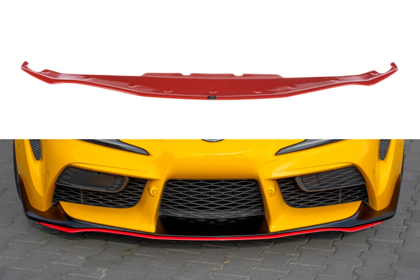 Maxton Design spoiler bară față versiunea 3 pentru Toyota Supra (2019-), negru lucios