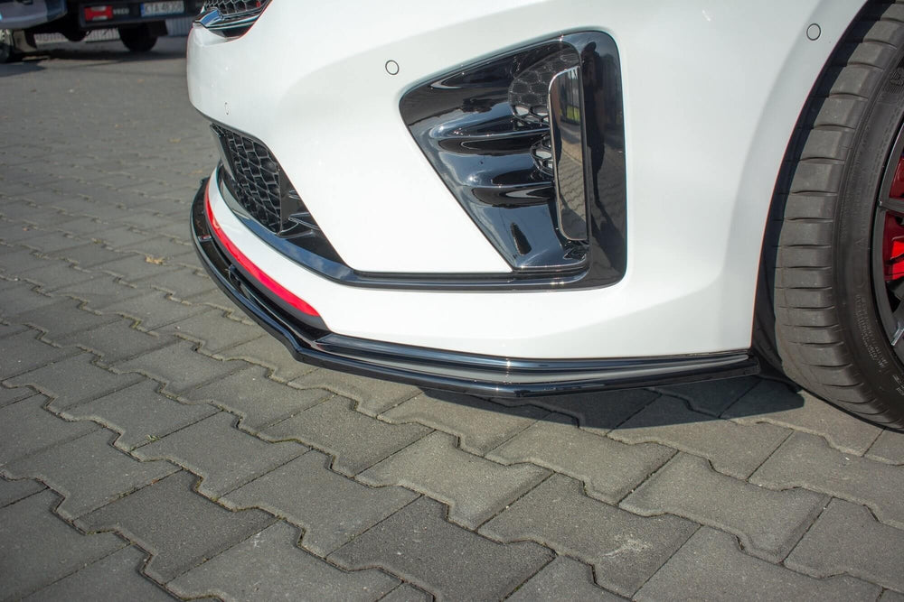 Spoiler Maxton Design versiunea 3 pentru bara fata GT a Kia Pro Ceed (2018-), lac negru