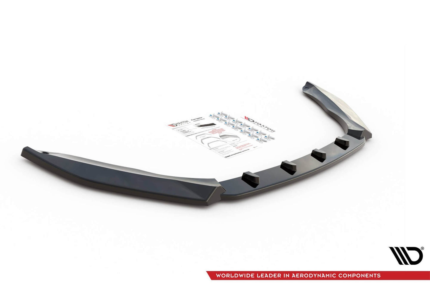 Maxton Design Front Splitter versiunea 3 pentru bara față RS Skoda Octavia (2013‑2016), culoare carbon