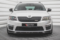 Maxton Design Front Splitter versiunea 3 pentru bara față RS Skoda Octavia (2013‑2016), culoare carbon
