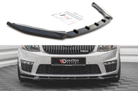 Maxton Design Front Splitter versiunea 3 pentru bara față RS Skoda Octavia (2013‑2016), culoare carbon