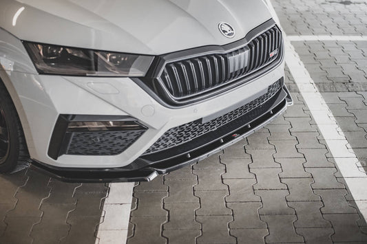 Maxton Design spoiler versiunea 3 pentru bara fata RS a Skoda Octavia (după 2020), negru mat