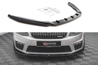 Maxton Design V4 front bumper spoiler for Skoda Octavia RS (2013-2016), gloss black