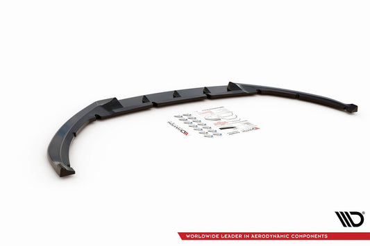 Spoiler Maxton Design versiunea 4 pentru bara fata ST a Ford Focus (2015-2018), negru mat