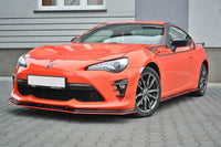 Spoiler Maxton Design versiunea 4 pentru bara față standard Toyota GT86 (după 2017), negru lăcuit/roșu lăcuit
