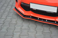 Spoiler Maxton Design versiunea 4 pentru bara față standard Toyota GT86 (după 2017), negru lăcuit/roșu lăcuit