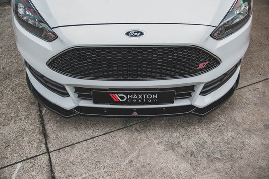 Spoiler Maxton Design versiunea 5 pentru bara fata ST a Ford Focus (2015-2018), culoare carbon