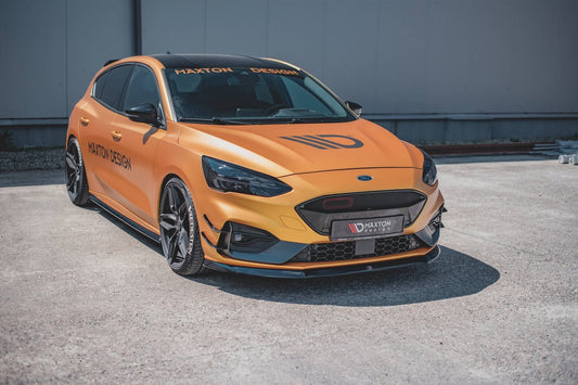 Spoiler Maxton Design versiunea 8 pentru bara fata ST/ST-Line a Ford Focus (dupa 2018), negru lucios