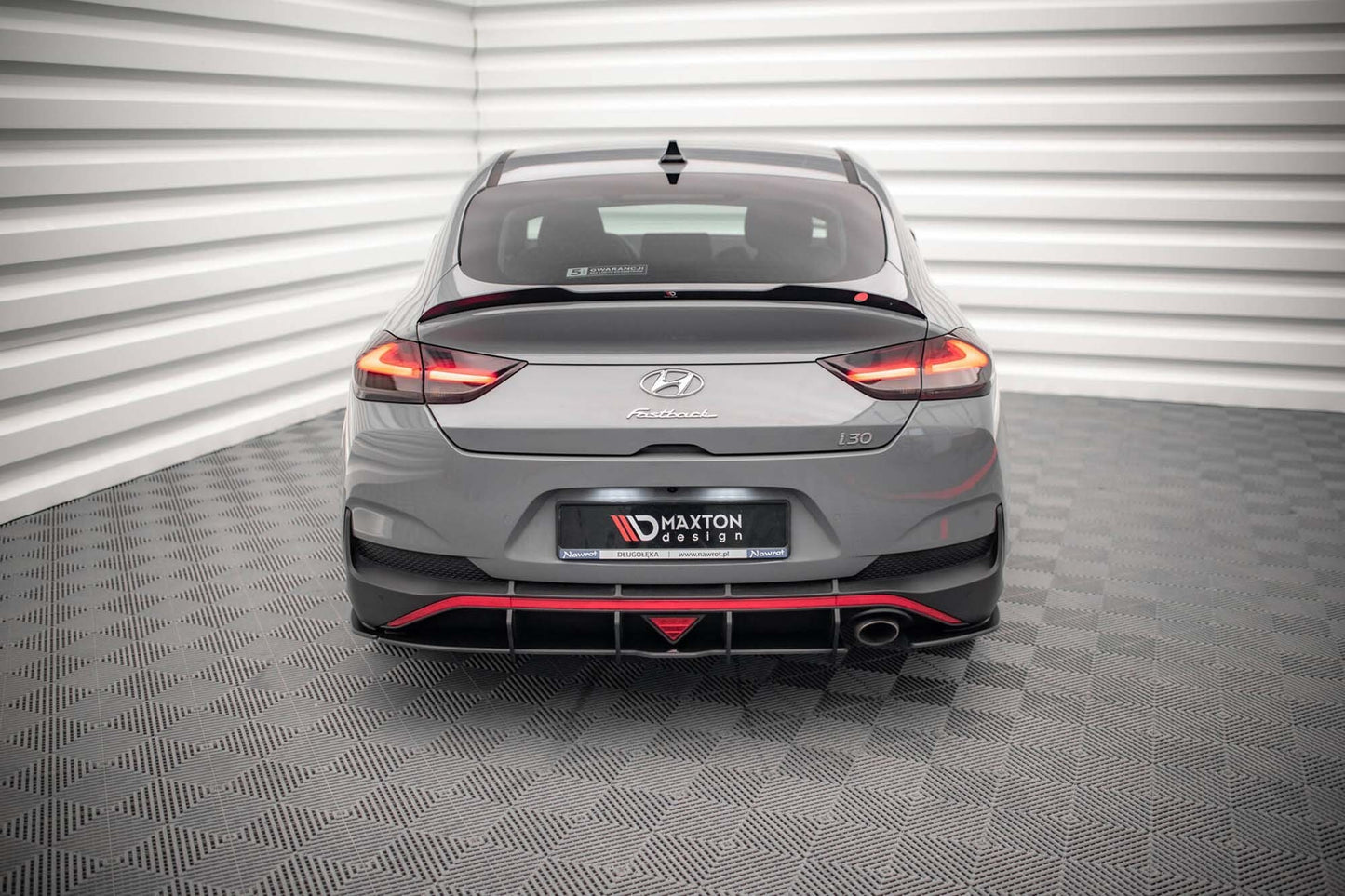 Splitter Maxton Design Street Pro pentru bara fata a Hyundai i30 Fastback N-Line (2020-), negru mat