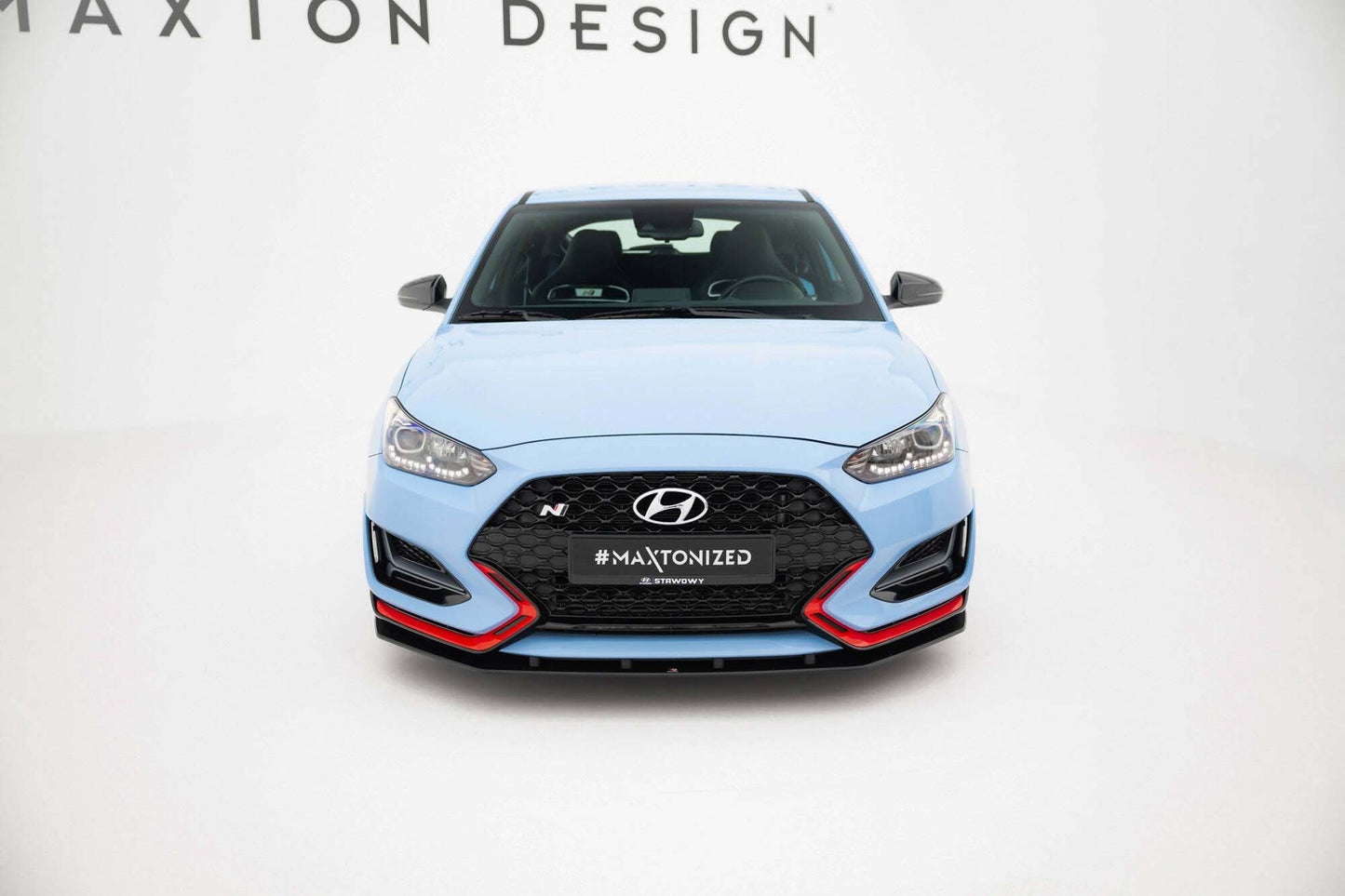 Splitter Maxton Design Street Pro pentru bara fata a Hyundai Veloster N (2018-2022), negru mat