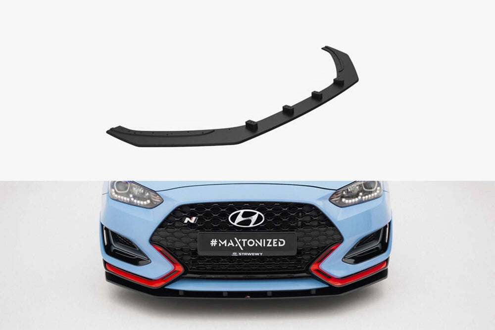 Splitter Maxton Design Street Pro pentru bara fata a Hyundai Veloster N (2018-2022), negru mat
