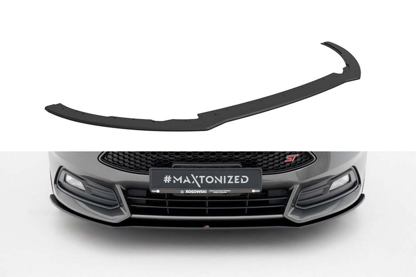 Splitter Maxton Design tip Street Pro, pentru bara fata ST a Ford Focus (2015-2018), negru mat