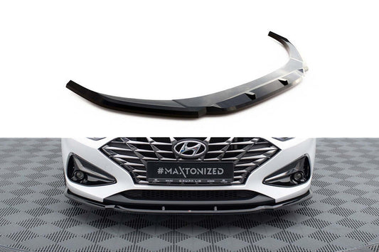 Splitter Maxton Design versiunea 1 pentru bara fata a Hyundai i30 (2020-), negru lac