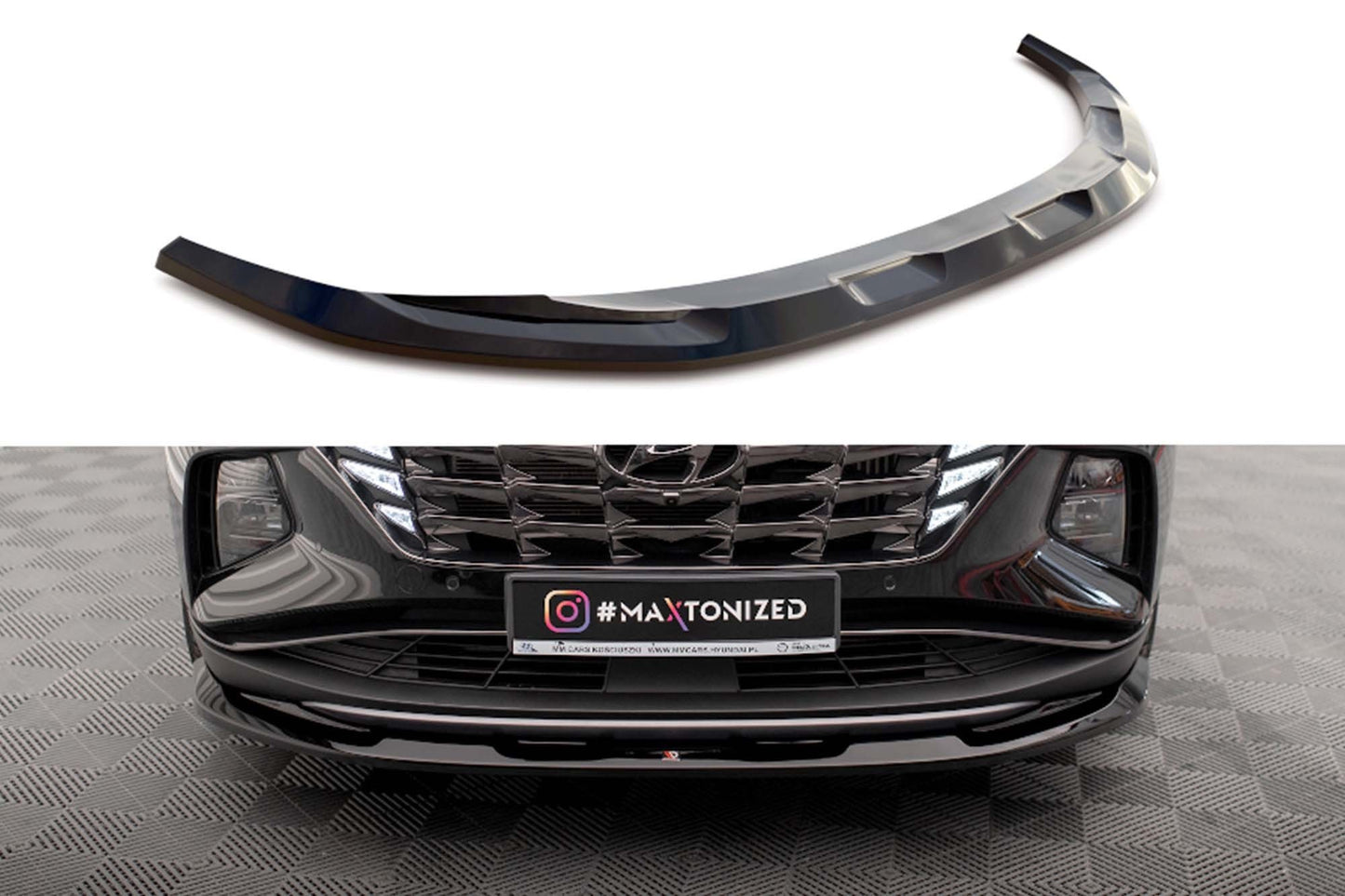 Splitter Maxton Design versiunea 1 pentru bara fata a Hyundai Tucson MK4 (2020-), culoare carbon