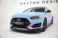 Splitter Maxton Design versiunea 1 pentru bara fata a Hyundai Veloster N (2018-2022), negru lac
