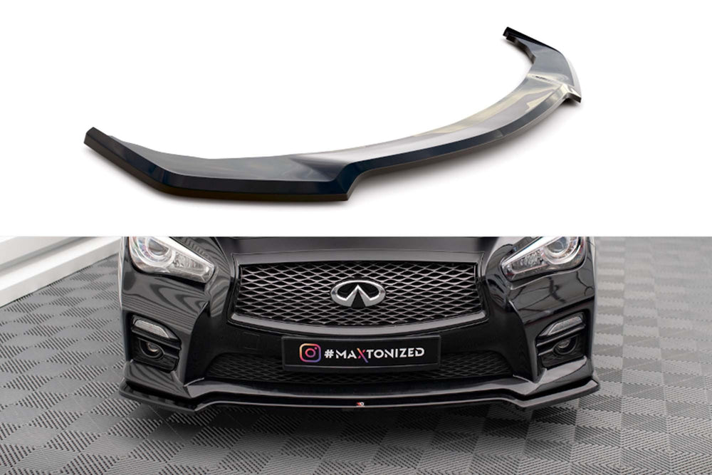 Spoiler Maxton Design versiunea 1 pentru bara fata a Infiniti Q50 S Mk1 (2013-2016), lac negru