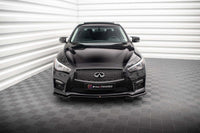 Maxton Design versiunea 1 spoiler bara fata pentru Infiniti Q50 S Mk1 (2013-2016), culoare fibra de carbon