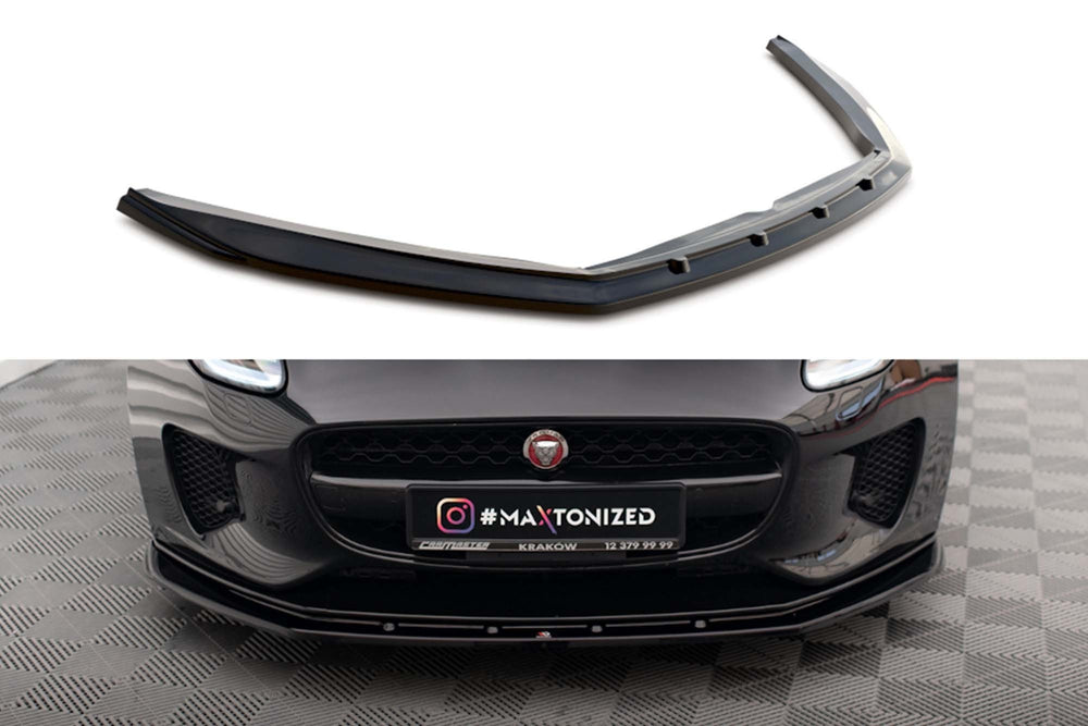 Spoiler Maxton Design versiunea 1 pentru bara fata a Jaguar F-Type Mk1 (2016-2020), lac negru