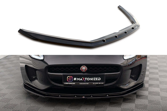 Spoiler Maxton Design versiunea 1 pentru bara fata a Jaguar F-Type Mk1 (2016-2020), lac negru