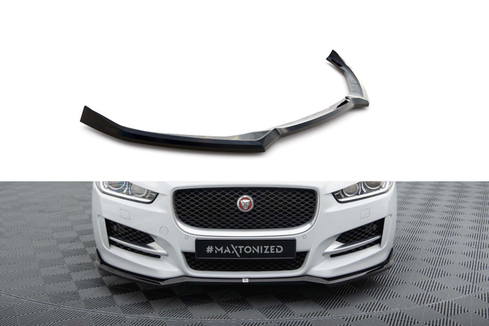 Spoiler Maxton Design versiunea 1 pentru bara fata a Jaguar XE R-Sport X760 (dupa 2015), negru lacuit