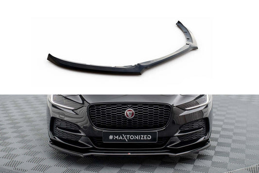 Spoiler Maxton Design versiunea 1 pentru bara fata a Jaguar XE X760 (dupa 2019), lac negru