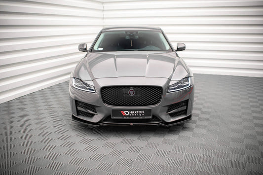 Spoiler Maxton Design versiunea 1 pentru bara fata a Jaguar XF R-Sport (2015-2020), negru mat