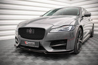 Spoiler Maxton Design versiunea 1 pentru bara fata a Jaguar XF R-Sport (2015-2020), negru mat