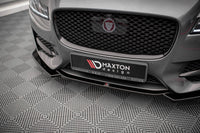 Spoiler Maxton Design versiunea 1 pentru bara fata a Jaguar XF R-Sport (2015-2020), negru mat