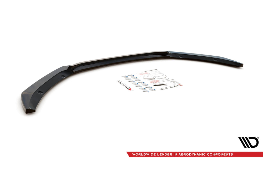 Spoiler Maxton Design versiunea 1 pentru bara fata a Jaguar XF R-Sport (2015-2020), negru mat
