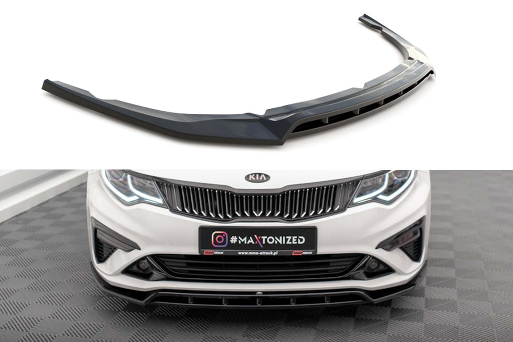 Maxton Design spoiler bară față versiunea 1 pentru Kia Optima Mk4 (2018-2020), negru lucios