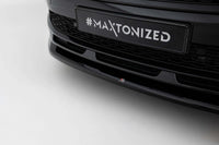 Spoiler Maxton Design versiunea 1 pentru bara față a Skoda Kamiq Monte Carlo (după 2023), lac negru