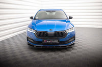 Spoiler Maxton Design versiunea 1 pentru bara fata a Skoda Octavia Sportline (dupa 2019), lac negru