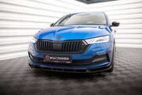 Spoiler Maxton Design versiunea 1 pentru bara fata a Skoda Octavia Sportline (dupa 2019), lac negru