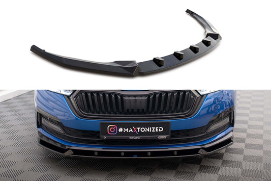 Maxton Design front splitter V1 for Skoda Octavia Sportline (2019 onwards), gloss black