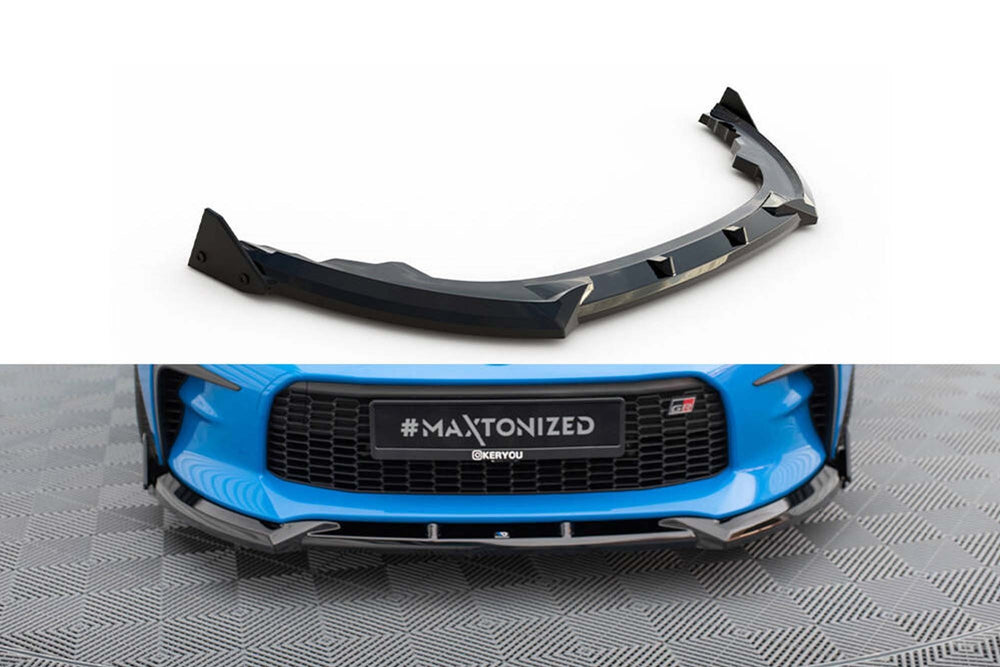 Spoiler Maxton Design versiunea 1 pentru bara față Toyota GR86 (după 2021), negru lucios
