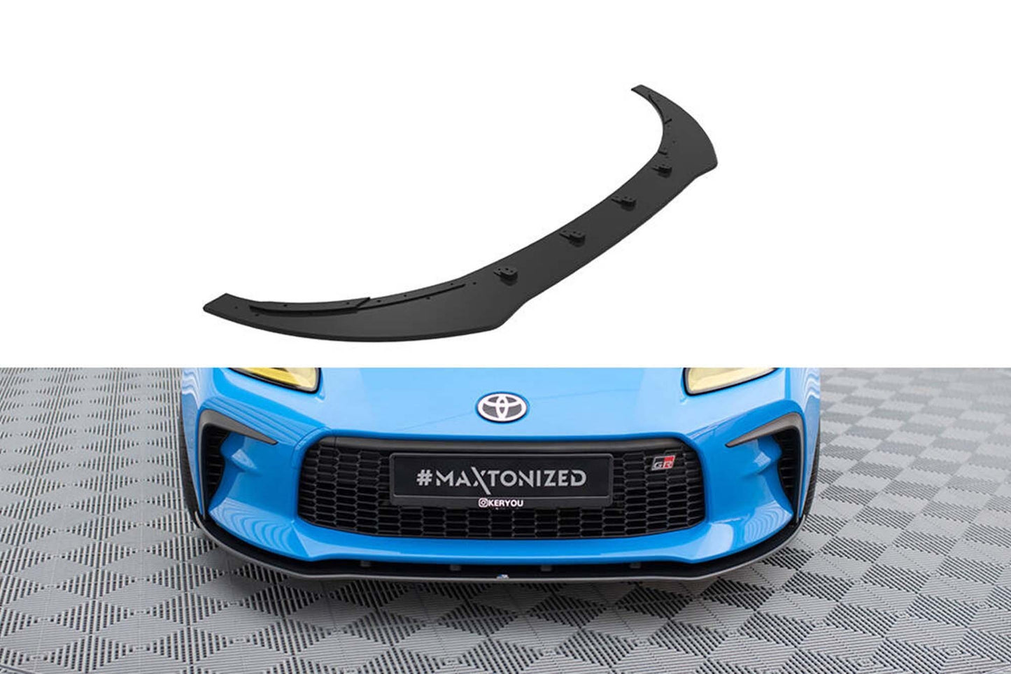 Spoiler pentru bara fata Maxton Design versiunea 1 pentru Toyota GR86 (dupa 2021), negru mat