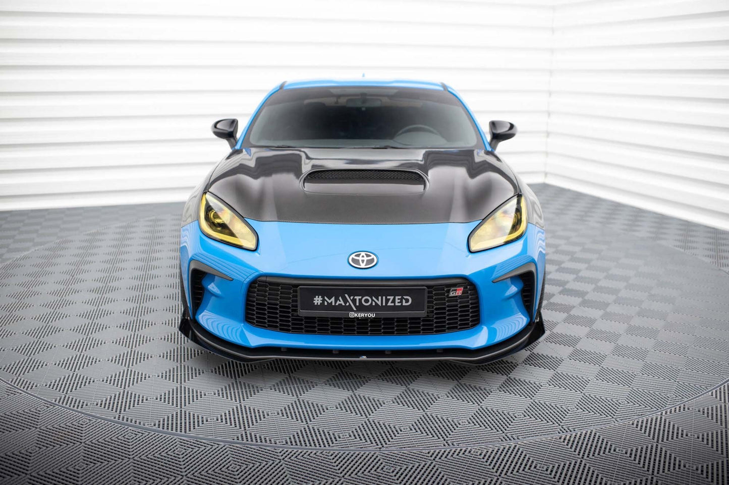 Spoiler pentru bara față Maxton Design versiunea 1 pentru Toyota GR86 (după 2021), negru mat