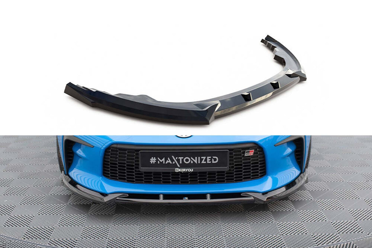Spoiler pentru bara fata Maxton Design versiunea 1 pentru Toyota GR86 (dupa 2021), negru lucios