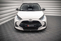 Spoiler Maxton Design versiunea 1 pentru bara față a Toyota Yaris MK4 (2019+), negru lucios